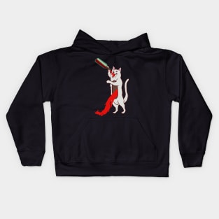 Cat with wine Kids Hoodie